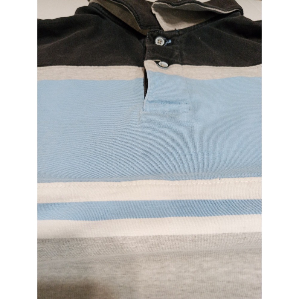 Ecko Unltd. Shirt Mens XXL Polo Blue White Striped Short Sleeve Logo - Picture 9 of 12